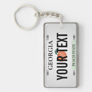 Georgia License Plate w/your Text Keychain