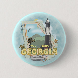 Georgia Lighthouse pin button