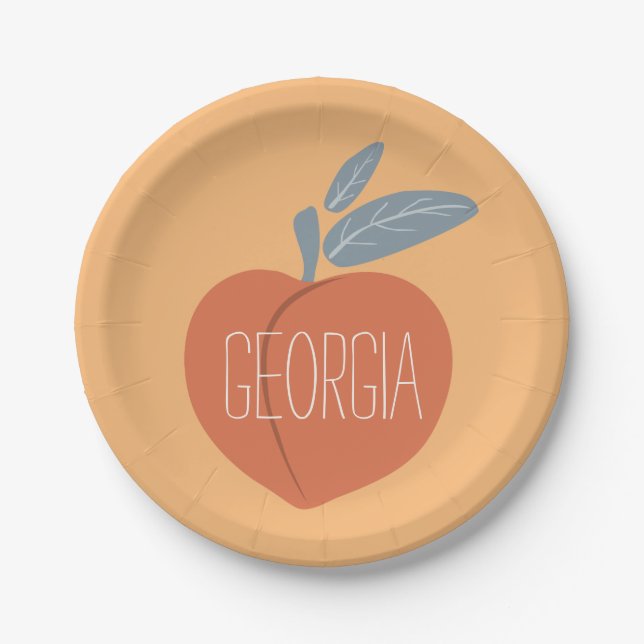 Georgia Love peach Paper Plate (Front)