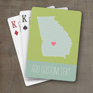 Georgia Love with Custom Heart and Text Playing Cards