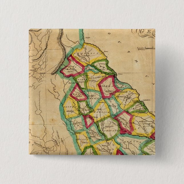 Georgia Map 15 Cm Square Badge (Front)