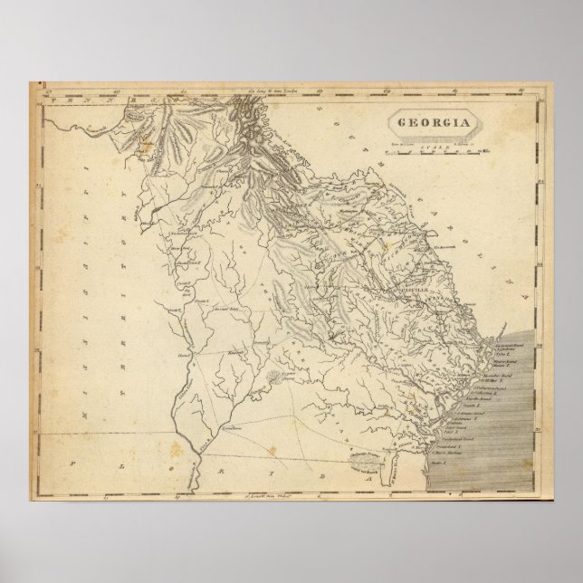 Georgia Map by Arrowsmith Poster (Front)