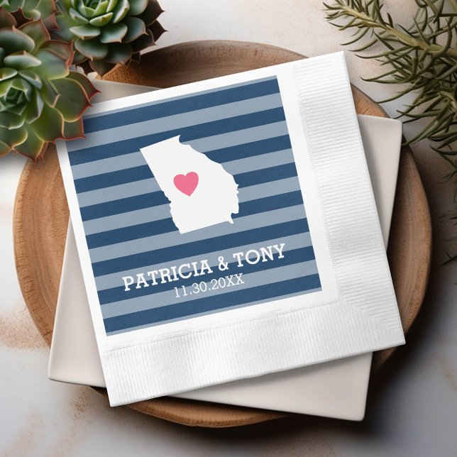 Georgia Map Home State Love with Custom Heart Napkin (Custom Napkin)
