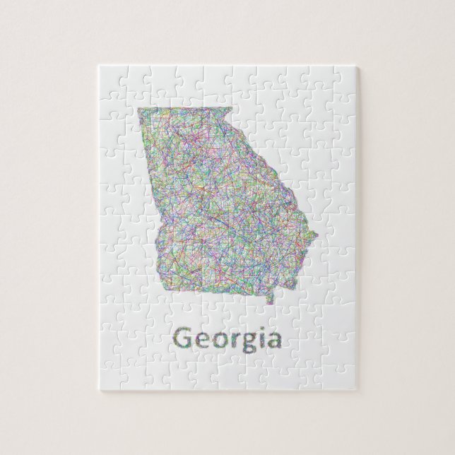 Georgia map jigsaw puzzle (Vertical)