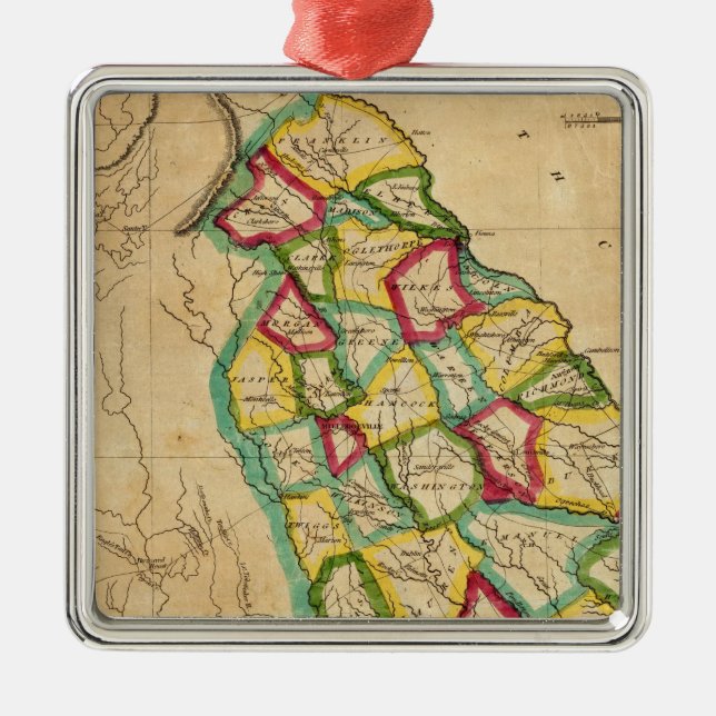 Georgia Map Metal Tree Decoration (Front)