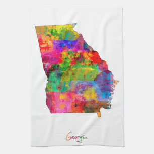 Georgia Map Tea Towel