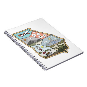 Georgia Map - Vintage Atlanta Savannah GA Souvenir Notebook