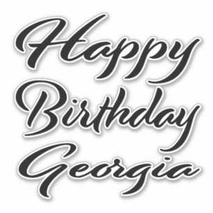 Georgia Name First Name black Sticker Birthday