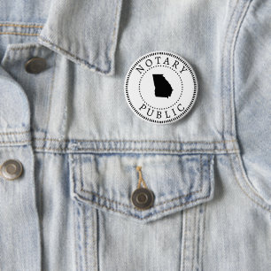 Georgia Notary Public  6 Cm Round Badge