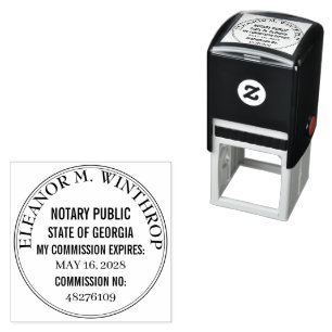 Georgia Notary Public Round Self-inking Stamp