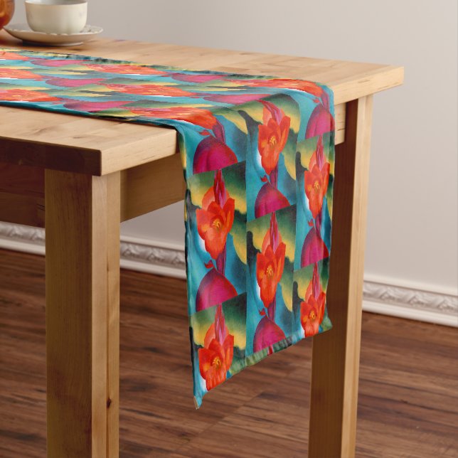 Georgia O'Keefe 1919 Red Canna Short Table Runner (In Situ)