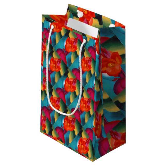 Georgia O'Keefe 1919 Red Canna Small Gift Bag (Front Angled)
