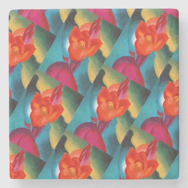 Georgia O'Keefe 1919 Red Canna Stone Coaster (Front)