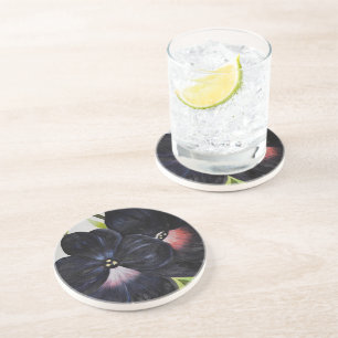 Georgia O'Keefe 1925 Black and Purple Petunias Coaster