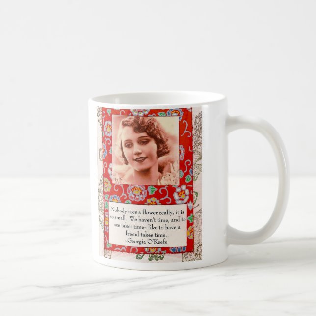 Georgia O'Keefe Friendship Quote Collage Mug (Right)