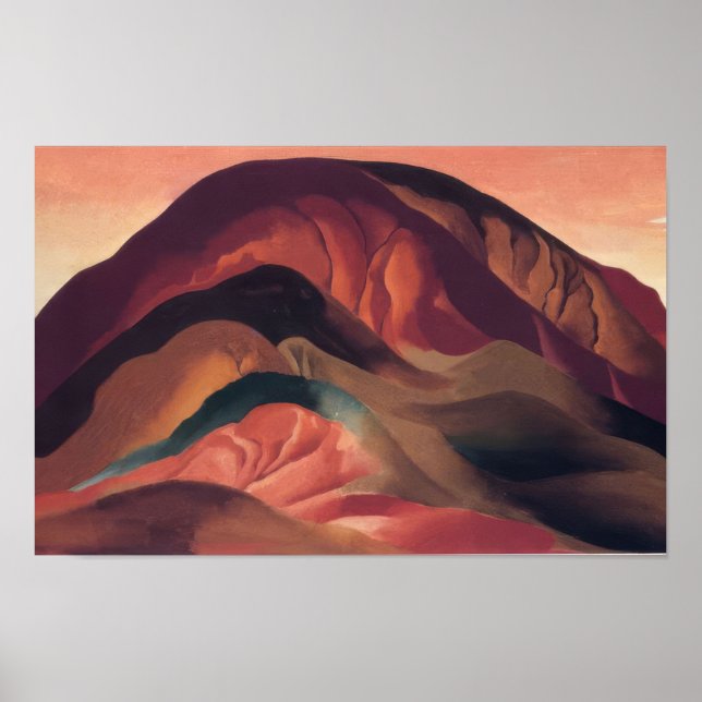 Georgia O'Keeffe -  Rust Red Hills - Precisionism Poster (Front)