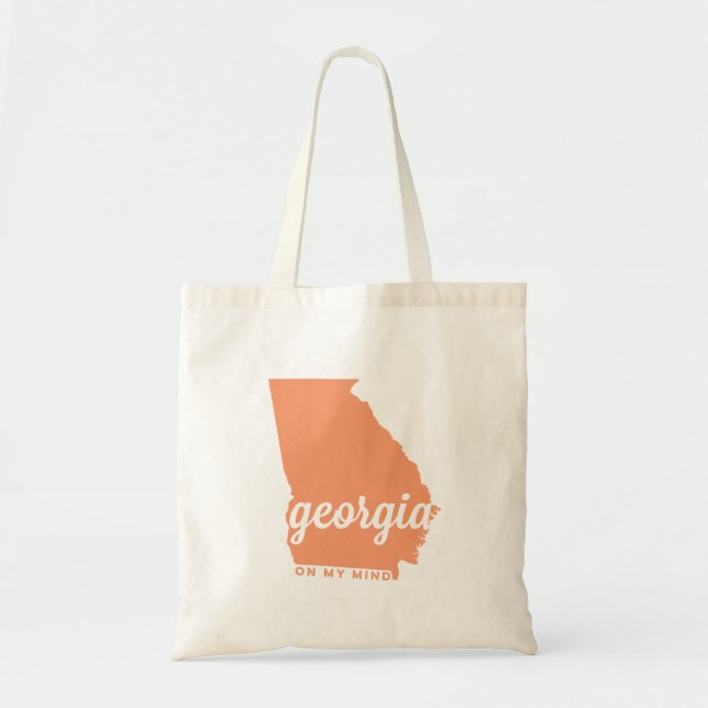 georgia | on my mind | peach tote bag (Front)
