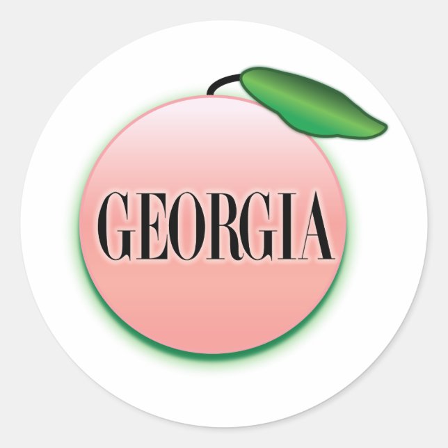 Georgia Peach Airbrush Classic Round Sticker (Front)