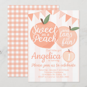 Georgia Peach Birthday Party Invitation Invite