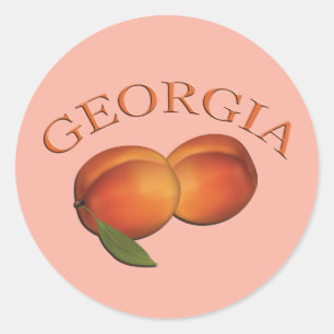 Georgia Peach Classic Round Sticker