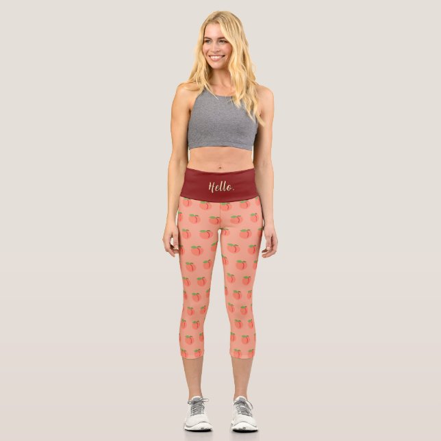 “GEORGIA PEACH” - CUSTOM HIGH-WAISTED CAPRI PANTS (Front)