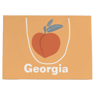 Georgia Peach fruit art design. Large Gift Bag