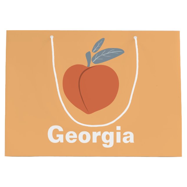 Georgia Peach fruit art design. Large Gift Bag (Front)