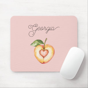 Georgia Peach Heart Fruit Mouse Mat