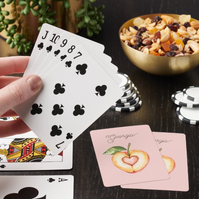 Georgia Peach Heart Fruit Playing Cards (In Situ)