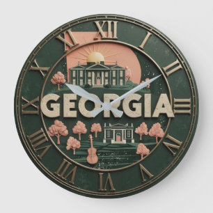 Georgia Peach Orchards and Historic Estate Large Clock