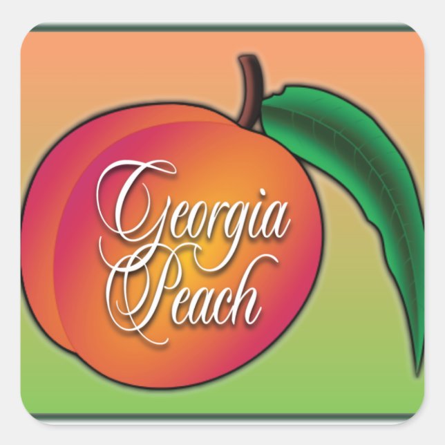Georgia Peach Square Sticker (Front)