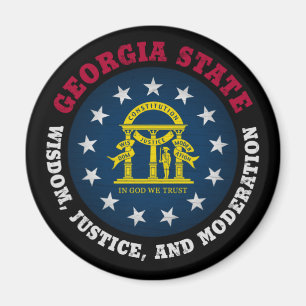 GEORGIA PEACH STATE FLAG MAGNET