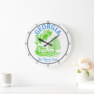 Georgia Peach State Home Large Clock