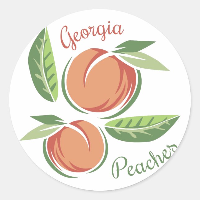 Georgia Peaches Classic Round Sticker (Front)