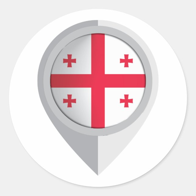 Georgia Pin Location Flag  Classic Round Sticker (Front)