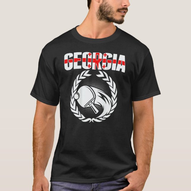 Georgia Ping Pong   Georgian Table Tennis Supporte T-Shirt (Front)