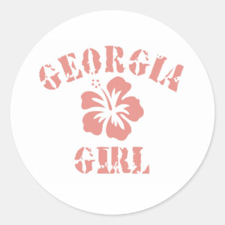 Georgia Pink Girl Classic Round Sticker