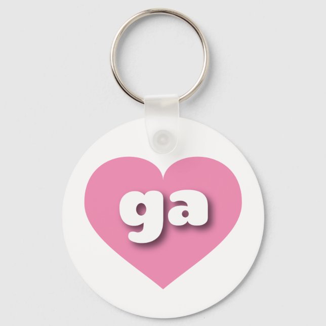 Georgia Pink Heart - I love ga Key Ring (Front)