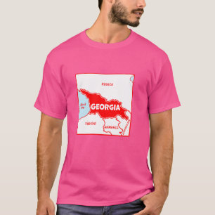 Georgia Political map in flag colours. Neighbourin T-Shirt