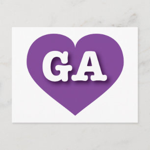 Georgia Purple Heart - I love GA Postcard