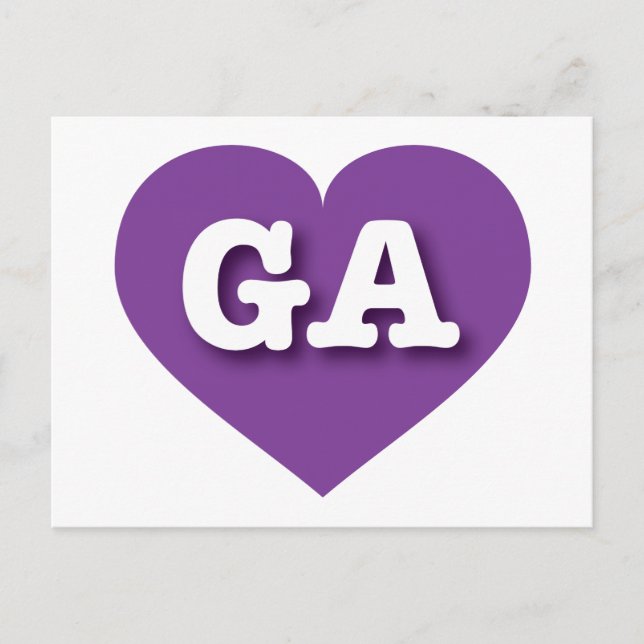 Georgia Purple Heart - I love GA Postcard (Front)