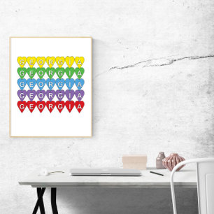 Georgia Rainbow Hearts Poster