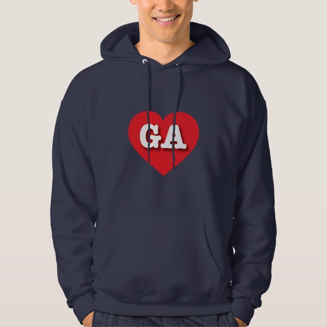 Georgia Red Heart - I love GA Hoodie (Front)