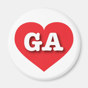 Georgia Red Heart - I love GA Magnet
