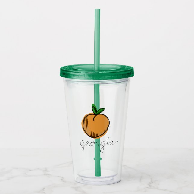 Georgia Retro Peach Acrylic Tumbler (Front)