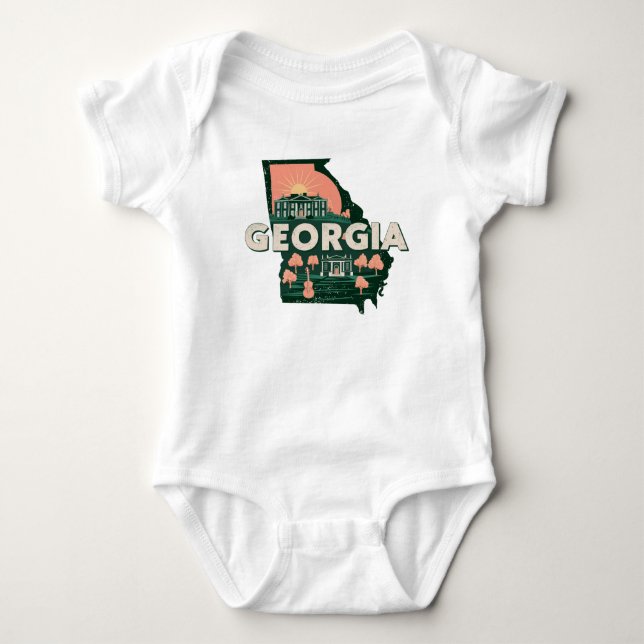 Georgia Retro Silhouette Baby Bodysuit (Front)