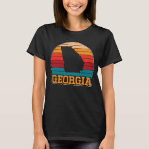 Georgia Retro Vintage Sunset US State Georgia Silh T-Shirt