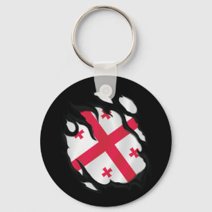 Georgia Ripped Flag Key Ring