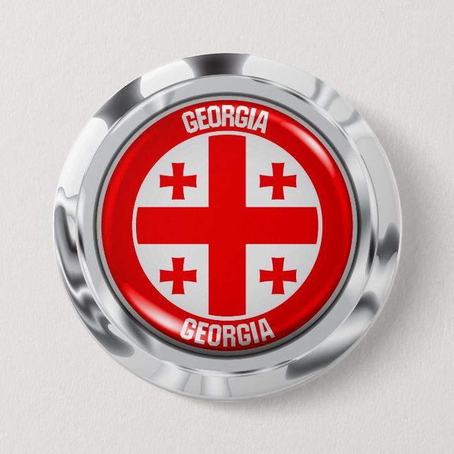 Georgia Round Emblem 7.5 Cm Round Badge (Front)