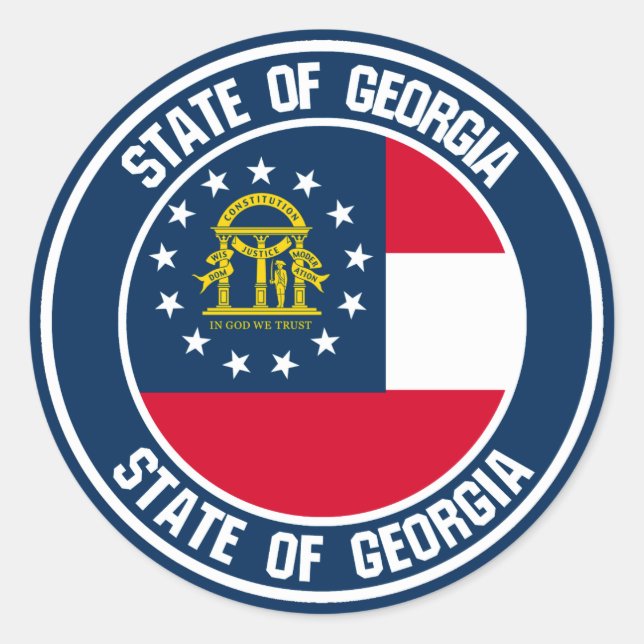 Georgia Round Emblem Classic Round Sticker (Front)